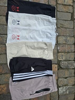 Under Armour, Adidas Boys Short Bundle. 6 Pairs Athletic Shorts XL Black White